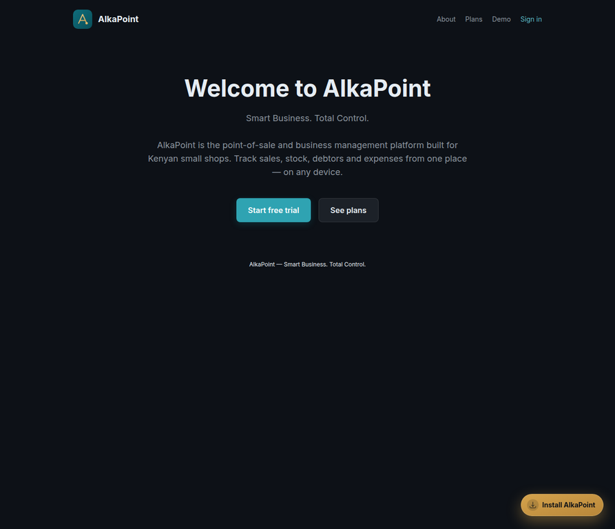AlkaPoint public website homepage screenshot